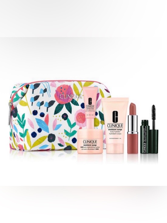 Clinique Other - Clinique Moisture Surge Travel Set with Floral Bag